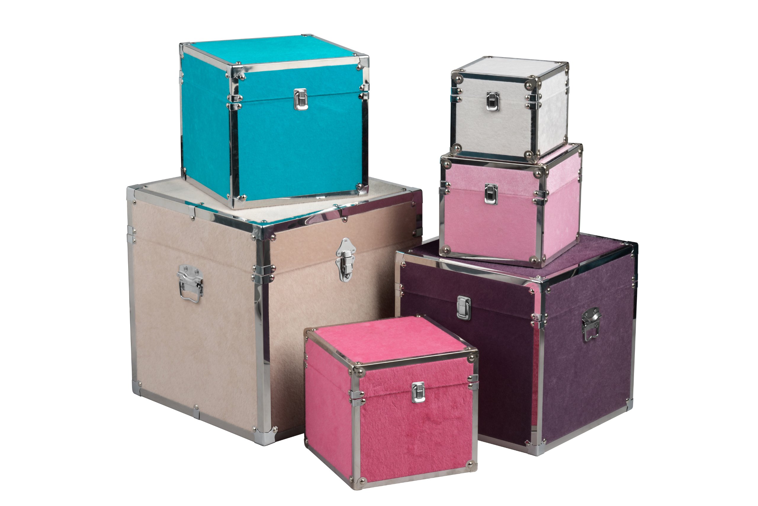 Premier Housewares Fur Effect Storage Trunks - Set of 6