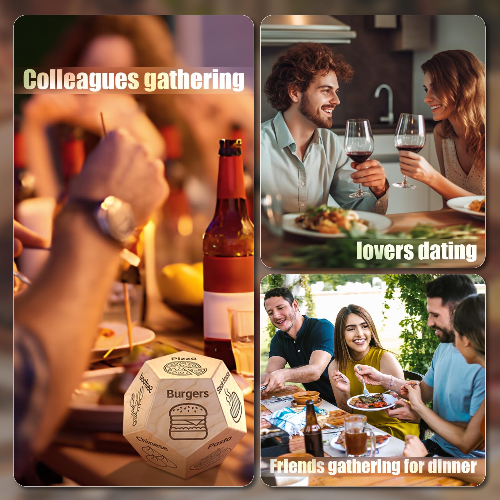 Stocking Stuffers for Men Women Adults Food Dice Christmas Gifts Couples Gifts for Him Her Date Night Dice Anniversary Birthday Wedding Valentine's Day Gifts for Men Women Him Her