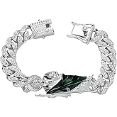 LUSSO 14K Gold Filled San Judas Bracelet For Women And Men - 925 Sterling Silver Bling Iced Out Crystal San Judas Bracelet, Saint Jude Bracelet, Cadena De San Judas Tadeo Para Hombre