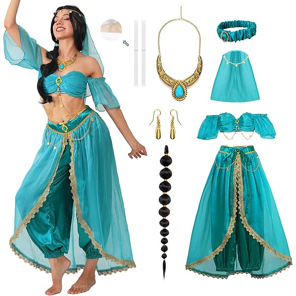 Cosplay prinses Jasmine pak Halloween Cos kleding