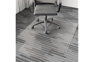FUNMAT Chair Mat for Carpet, 36" x 48" Easy Glide Desk Chair Mat for Carpeted Floors, Beveled Edge Vinyl Mat with Grips, Heavy Duty Carpet Protector for Home Office, Clear(with Lip)