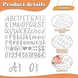 648 PCS Letter Stickers Glitter Alphabet Stickers