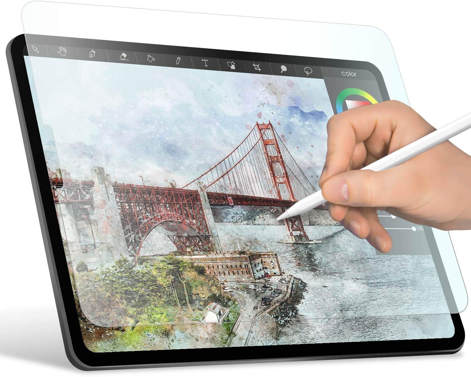 ELECOM Paper-Feel Screen Protector Designed for Drawing, Anti-Glare Scratch-Resistant Bubble-Free, Compatible with 12.9" iPad Pro 2018/2020 (TB-A18LFLAPLL-W)
