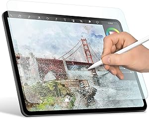 ELECOM Paper-Feel Screen Protector Designed for Drawing, Anti-Glare Scratch-Resistant Bubble-Free, Compatible with 12.9" iPad Pro 2018/2020 (TB-A18LFLAPLL-W)