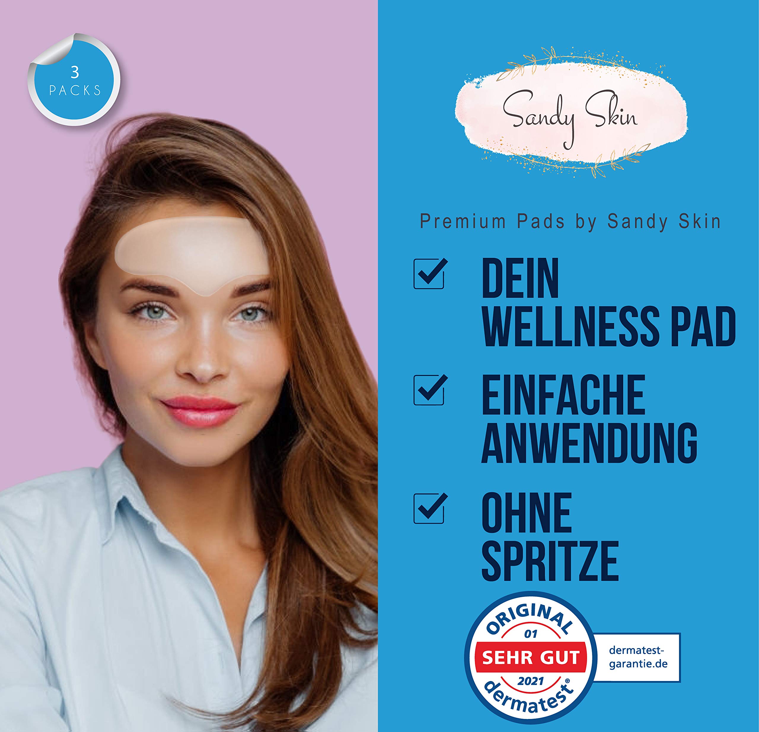 2-in-1 Sandy Skin® | 2x Forehead Pad & 1x Eye Pads | Forehead Pad | Eye Pads Wrinkle Reduction | Wrinkle Wrinkle | Forehead Wrinkle Pads | Forehead Wrinkle Reduction | Forehead Pads Against Wrinkles