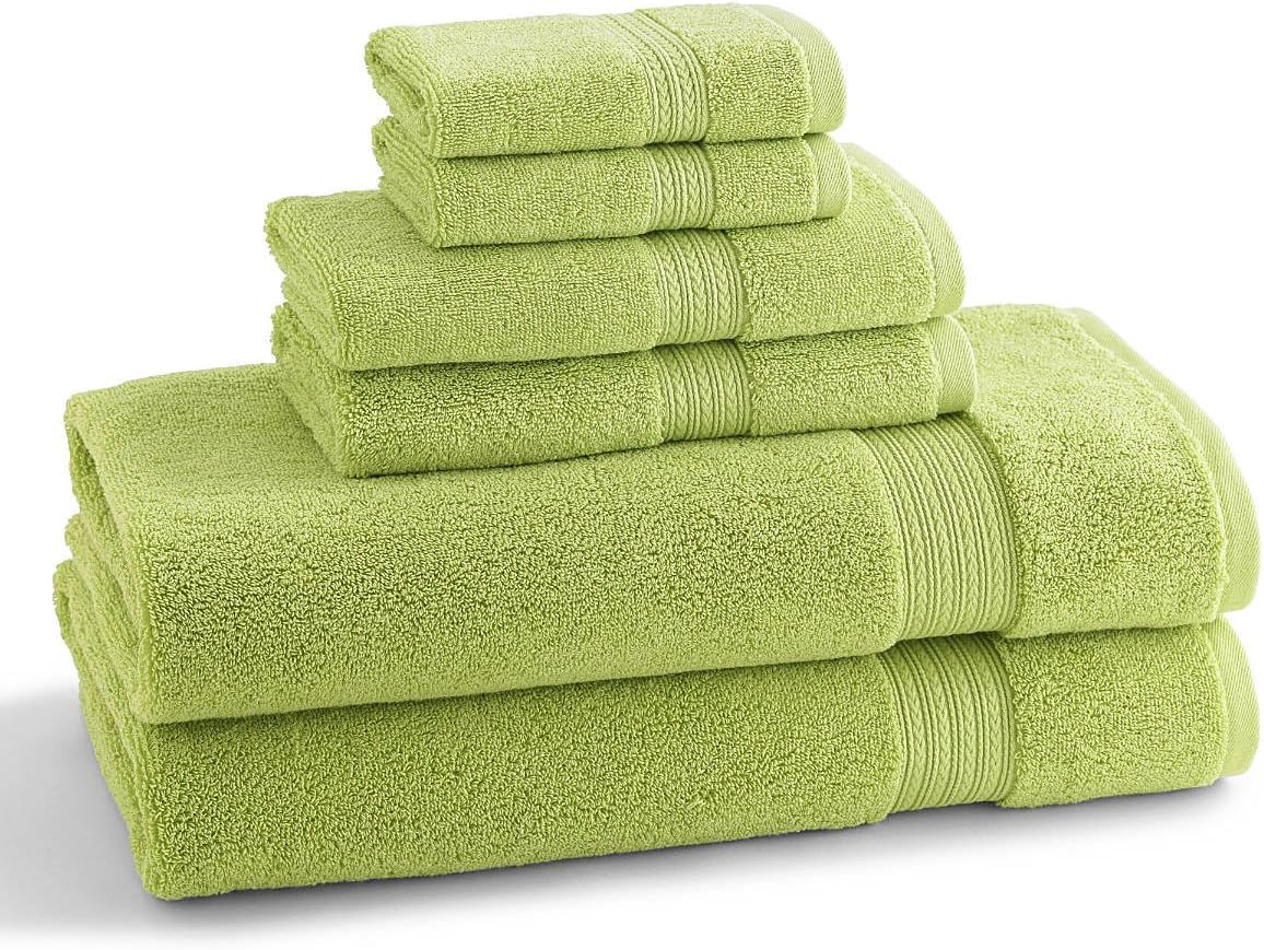 Kassatex Egyptian 6 Piece Bath Towel Set, 100 Twisted Yarn