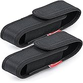Moobibear 2-Pack Nylon Flashlight Holster for Duty Belt, Adjustable Small Heavy Duty Belt Flashlight Holder for 5"-6.5" High Flashlight, Carry Your Tac Flashlight on Belt with Flashlight Pouch