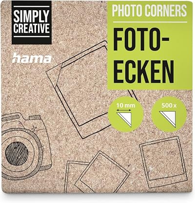 Hama Photo Corners 500 Self Adhesive for Photos Postcards Greeting Cards