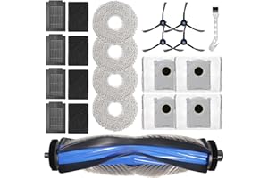 DianSung Replacement Part for Ecovacs Deebot T50 Max Pro Omni,T50 Max Omni Vacuum Cleaner,1 Roller Brush + 4 Mop Pad + 4 Dust