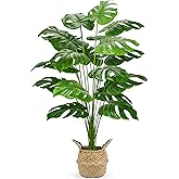 Der Rose 44" Tall Fake Plants with Basket Large Artificial Monstera Plants Indoor, Easy Assembly Faux Tree for Outdoor Office Living Room Bedroom Home Apartment Decor