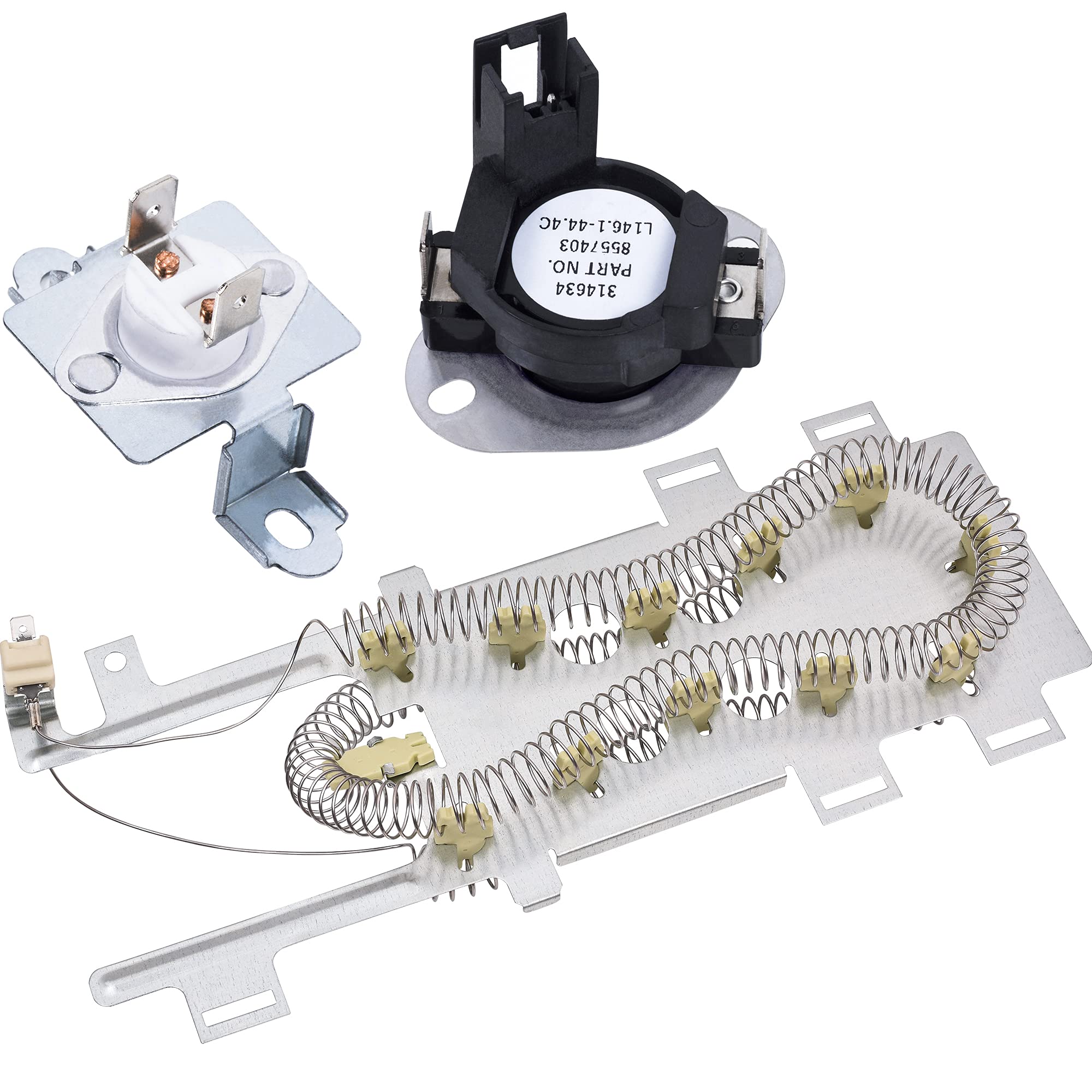 Photo 1 of BlueStars 8544771 Dryer Heating Element and 280148 Thermal Cut-Off (8557403 High Limit Thermostat & 8318314 Thermal Fuse) - For Whirlpool Kenmore Dryers - Replaces WP8544771VP AP6013115 PS11746337