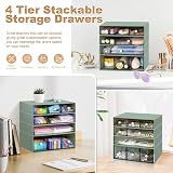 JOENCOST Desk Organizer with 9 Drawers 4 Tier Stackable Storage ABS view 6