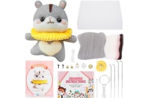 CUDROZA Needle Felting Kit Beginner - Starter Needle Felt Kits for Adults Wool Felting Kit Including Wool Roving, Felting Pad, Felting Needles and Instructions, DIY Felting Craft Projects, Hamster Ballet