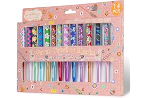Coopay 14pcs New Warm Crochet Hooks for Beginner Crochet Hook Set, 2mm to 10mm Art Aluminum Comfy Grip Crochet Needles for Crocheting Knitting & Crochet Supplies Christmas Crochet Gifts for Crocheters