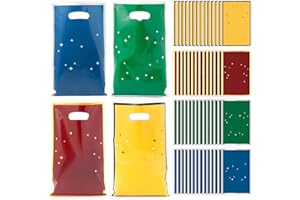 Salovio Wizard Party Favor Bags - 60Pcs Christmas Winter Candy Cookie Goodie Bags with Handle for Student Classroom Prizes, Birthday Music Baby Shower Party Supplies New Year Gifts for Boys Girls Kids
