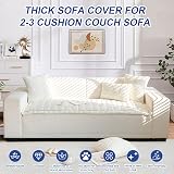 GKXLH Thick Corduroy Sofa Cover 2-4 Seater White 90x180cm Non-Slip view 4
