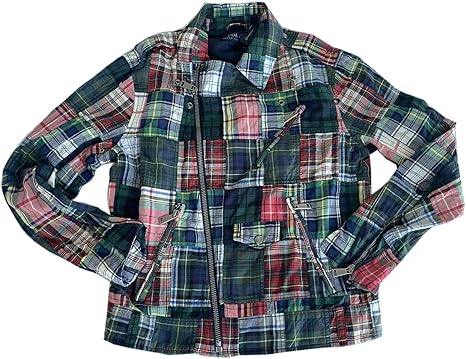 polo ralph lauren patchwork moto jacket