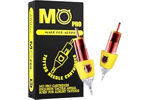 MO MOLONG Tattoo Cartridge Needles - 20PCS MO PRO Expert Grade Disposable Tattoo Needles Standard #12 Curred Magnum 7, Silicone Finger Ledge for Excellent Comfort, Grip and Control