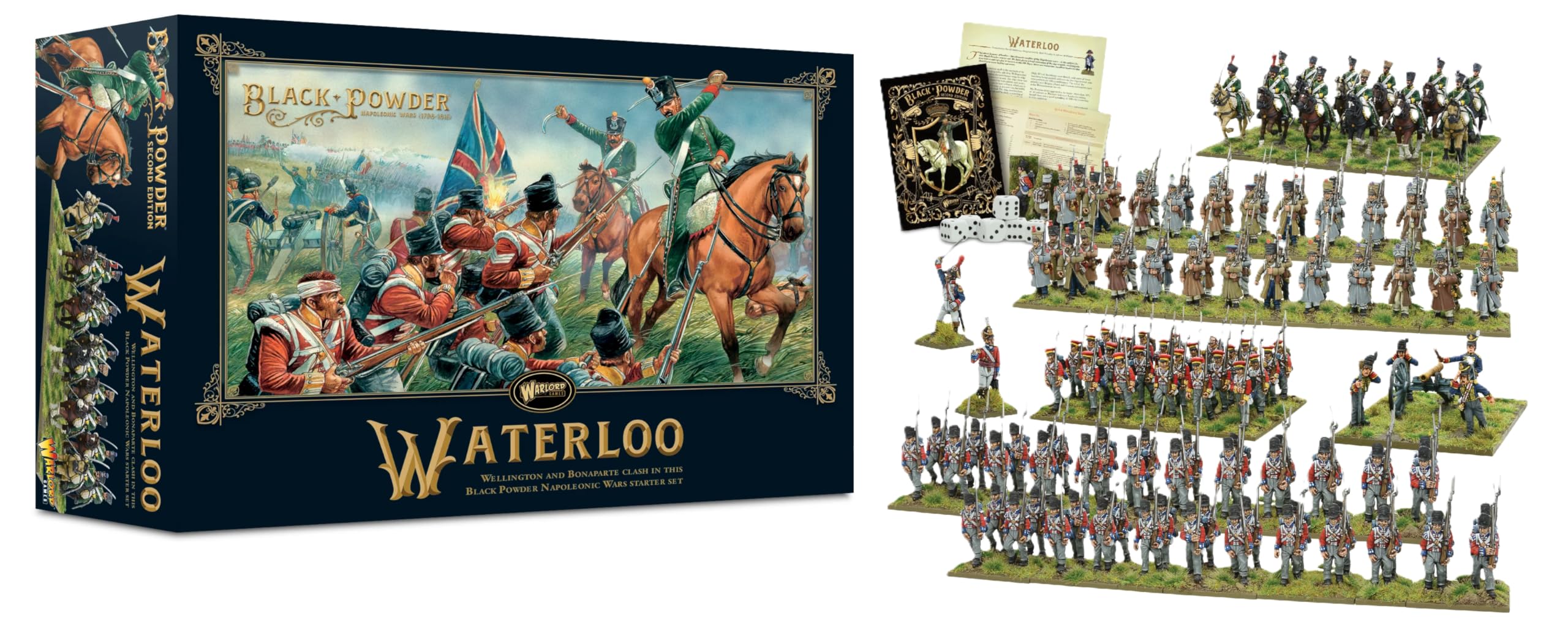 Warlord Games Waterloo Starter Set - 28mm Scale Plastic Miniatures for Black Powder Highly Detailed Napoleonic Era Miniatures for Table-top Wargaming