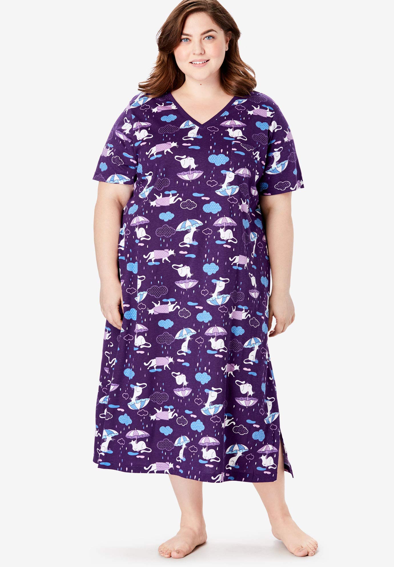 Dreams & Co. Women's Plus Size Long Print Sleepshirt Nightgown Women