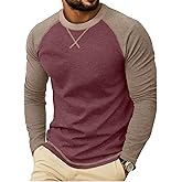 Askdeer Mens T-Shirt Long/Short Sleeve Cotton Shirts Casual Stylish Crewneck Shirts