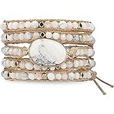 G2F DESIGN Bracelet for Women – Handmade Vegan Boho Natural Stone Layered Bracelet, Thailand Bohemian Stackable Beaded Wrap Bracelets, Summer Hippie Bracelet Stack, Fashion Jewelry Gifts