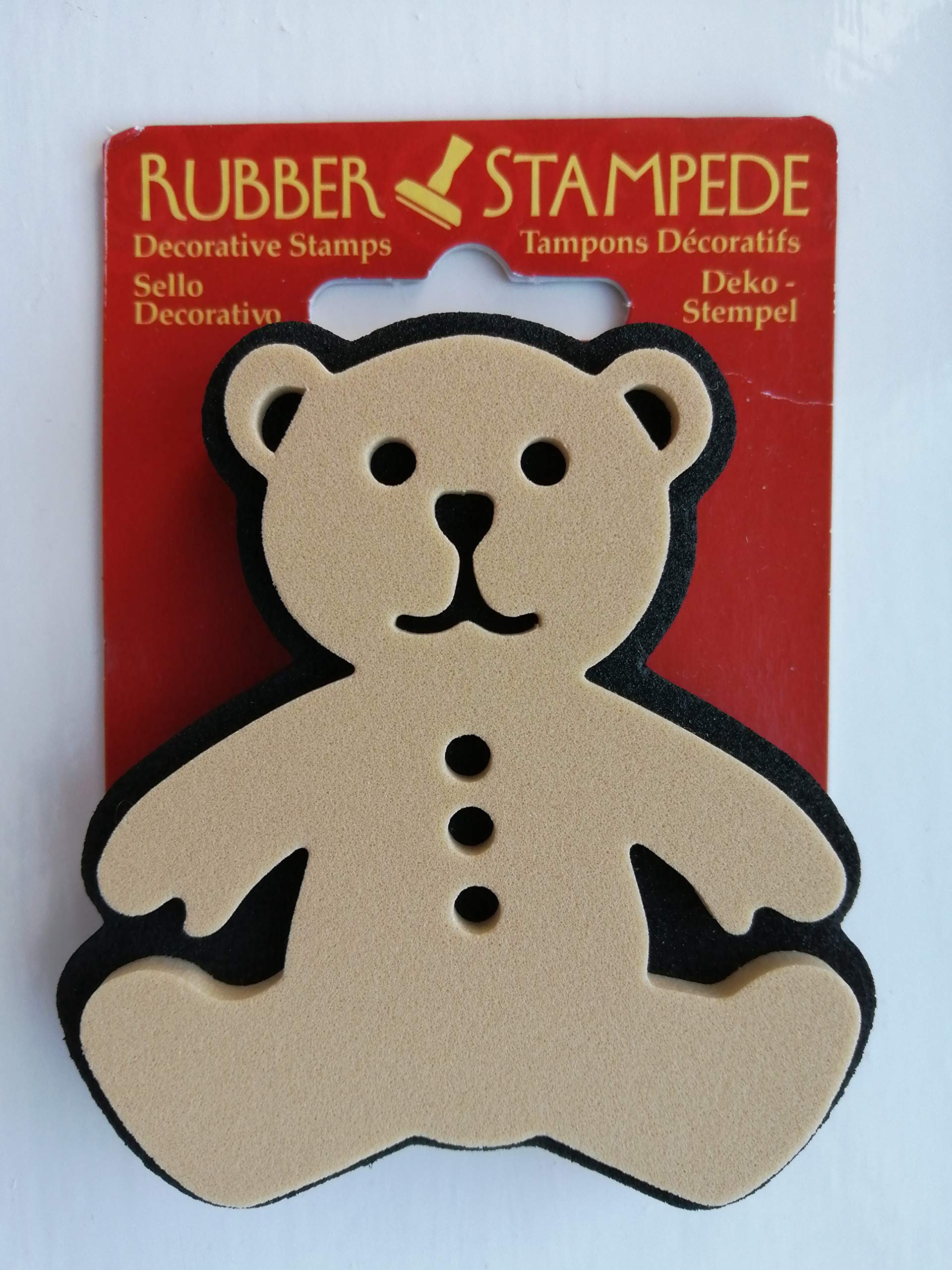 Rubber Stampede Decorative Stamp Teddy Bear Large Rubber Black