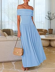 ZESICA Women's Off The Shoulder Maxi Dress 2025