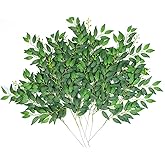 xozeooeu 20 Pcs Artificial Italian Ruscus Greenery Stems, 20.9 Inch Silk Green Leaf Garland Spray for Wedding Arch Bouquet Table Centerpiece Home Decor
