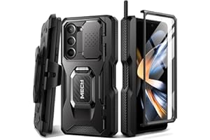 TONGATE for Z Fold 5 Case with Ring Stand, Built-in Z Fold5 S Pen Holder, Shockproof Rugged Phone Case with Screen Protector & Slide Camera Cover & Belt Clip for Samsung Galaxy Z Fold 5 2023, Black