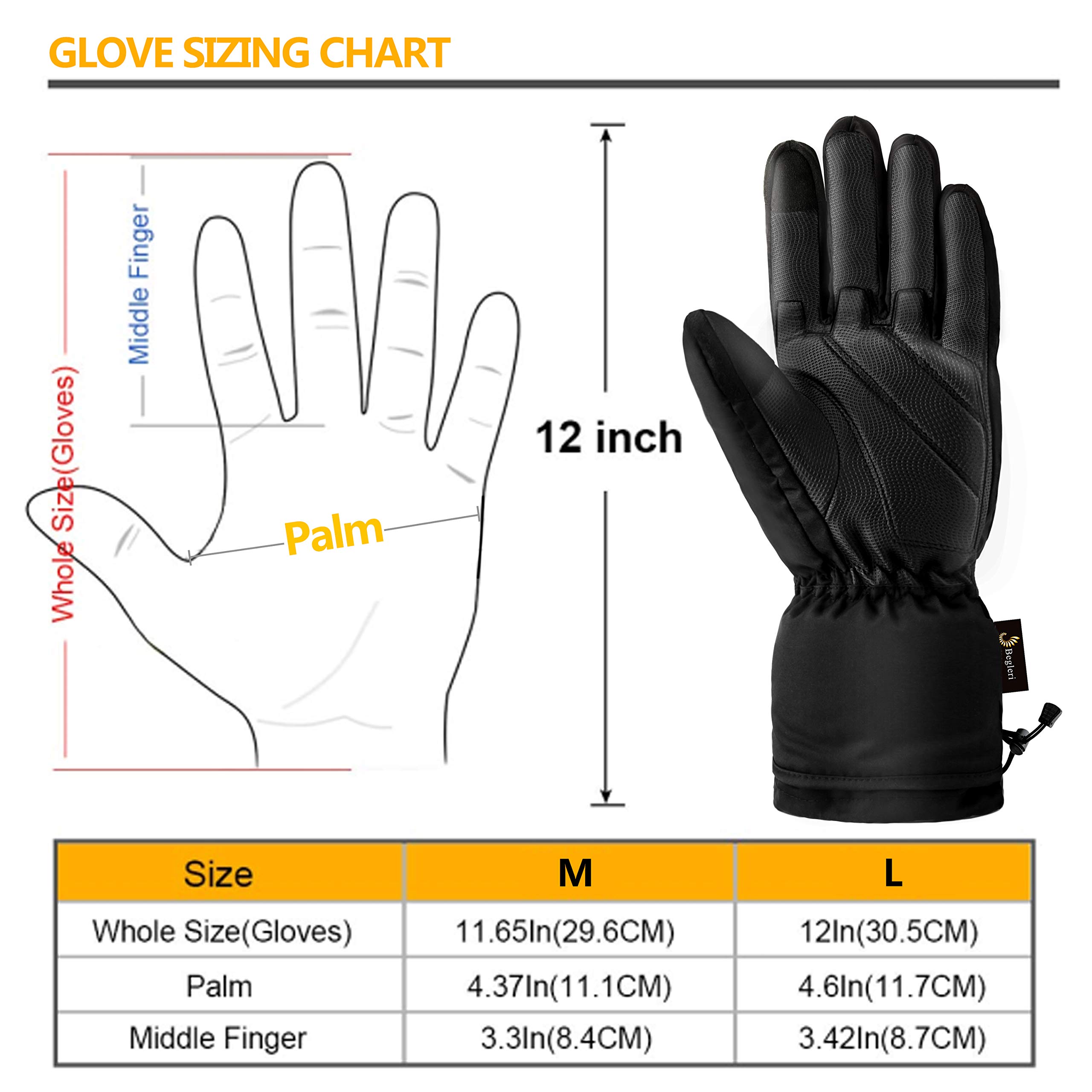 Heated Gloves for Men Women - Electric Heating Gloves, Battery Heated Motorcycle Gloves Rechargeable for Winter Sports