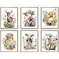 Baby Watercolor Farm Animals Nursery Wall Art Prints,Cute Baby Animal Nursery Farm Wall Art,Baby Farm Animals Themed Posters for Farmhouse Kids Room Farmhouse Decor,Set of 6 (8" X 10" inches,