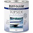 Rust-Oleum 207000 Marine Coatings Topside Paint, Quart, Semi-Gloss White 32 Fl Oz (Pack of 1)