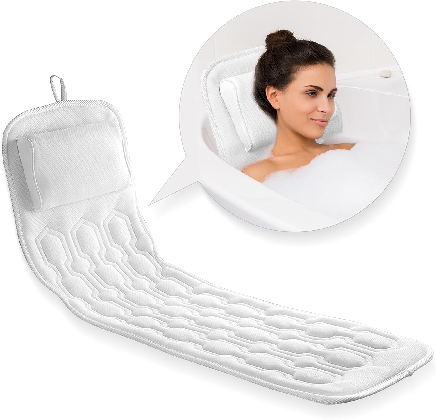 ComfySure Full Body Spa Bath Mattress Pillow Soft Quilted Bathtub Mat