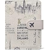 Passport Holder, Travel Wallet Cover with Pen Loop | Cute RFID Blocking Leather Case with Magnetic Closure for Travel Essentials-Travel