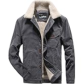 Yoinlia Men's Casual Sherpa Lined Corduroy Jacket Winter Coat