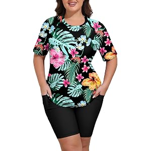 Arolina Rash Guard for Women 2 Piece Swimsuits UPF 50 Swim Shirts with Boyshorts Modest Bathing Suit Swimwear