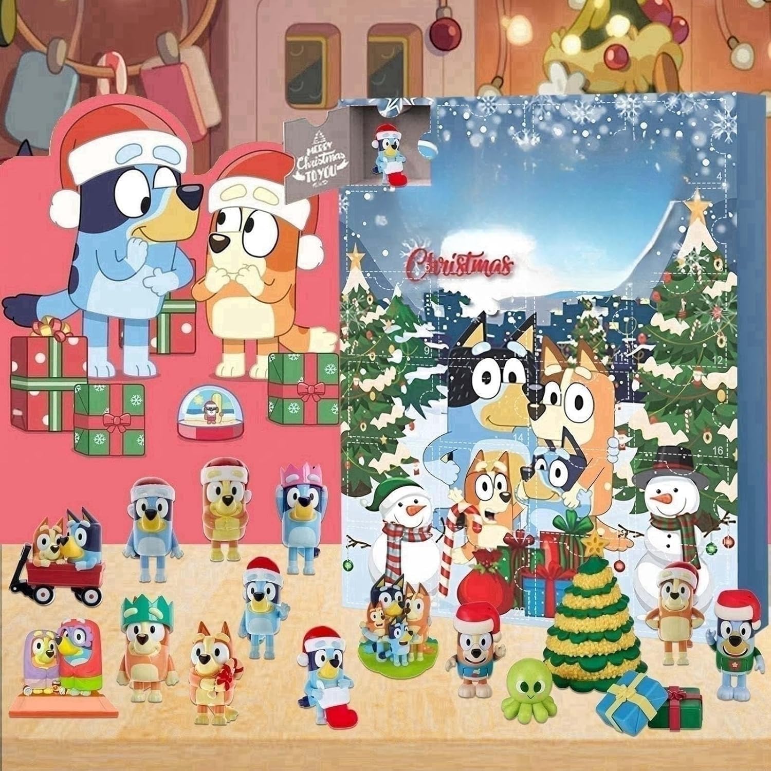 Advent Calendars - 2023 Christmas Advent Calendar, Christmas Countdown Calendar, 24 Days of Christmas Advent Calendar, 24PCS Cute Cartoon Puppy Figures Doll Xmas Vacation Stocking Stuffer Gifts (C)