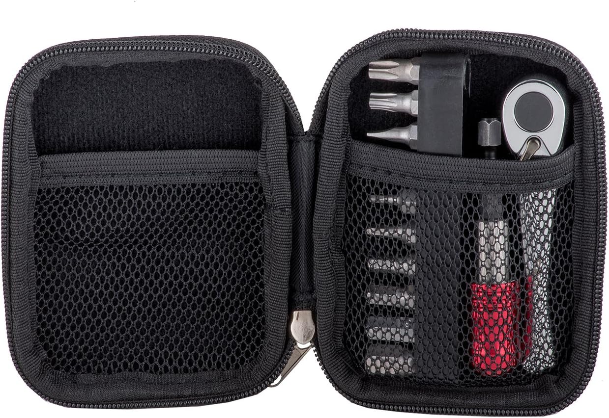 Pro Bike Tool Mini Ratchet Tool Set - Reliable and Stylish Multitool Repair Kit for Road and Mountain Bikes - Versatile EDC Multi Tool for Your Bicycle, Home or Work - Hard Case Pouch : Sports & Outdoors