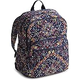 Vera Bradley Women's Premium Cotton Large Bancroft Backpack, Starry Paisley, One Size