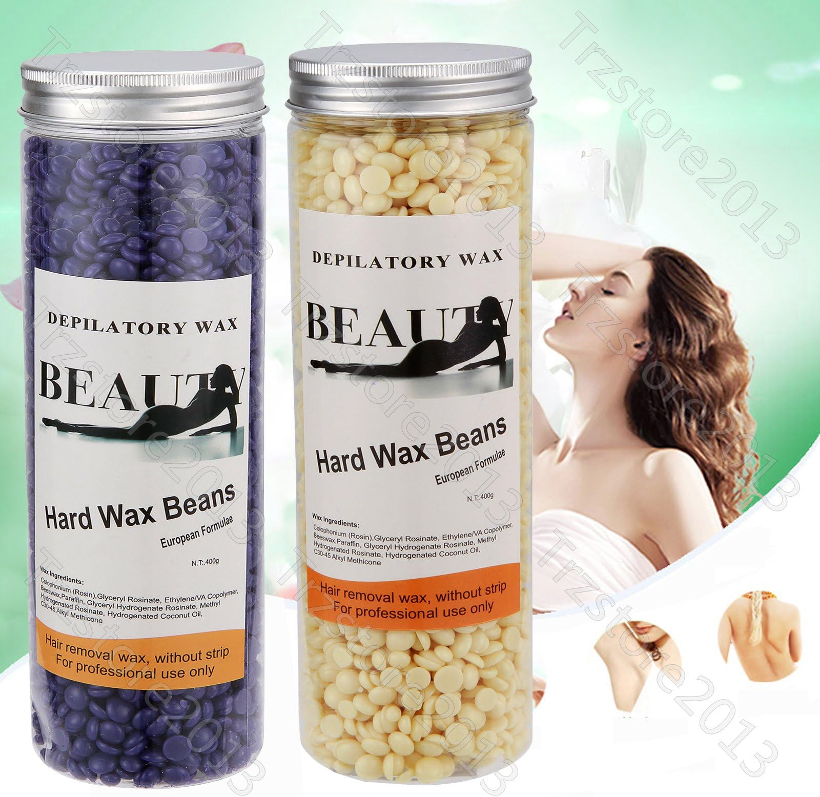 Anmas Home Lavender+Cr¨¨me No Strip Hair Removal Hard Wax Beans Depilatory for Man and Woman for Men & Women