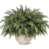 Juxdp Real Touch Christmas Cedar Branches-18 Inches, Artificial Cedar Branch Faux Greenery Plants Stem Fake Pine Picks for Vase DIY Crafts Garland Wreath Xmas Indoor Outdoor Decor (12 Pcs)