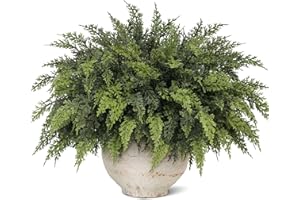 Juxdp Real Touch Christmas Cedar Branches-18 Inches, Artificial Cedar Branch Faux Greenery Plants Stem Fake Pine Picks for Vase DIY Crafts Garland Wreath Xmas Indoor Outdoor Decor (12 Pcs)