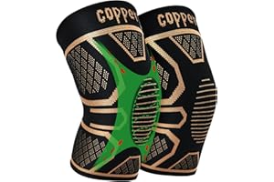 WELLSYNC Copper Knee Braces for Knee Pain 2 pack, Knee Compression Sleeve Support for Men and Women, Medical Grade Knee Brace for Working Out, Running, Arthritis, Sports, Meniscus Tear, Joint Pain Relief XL