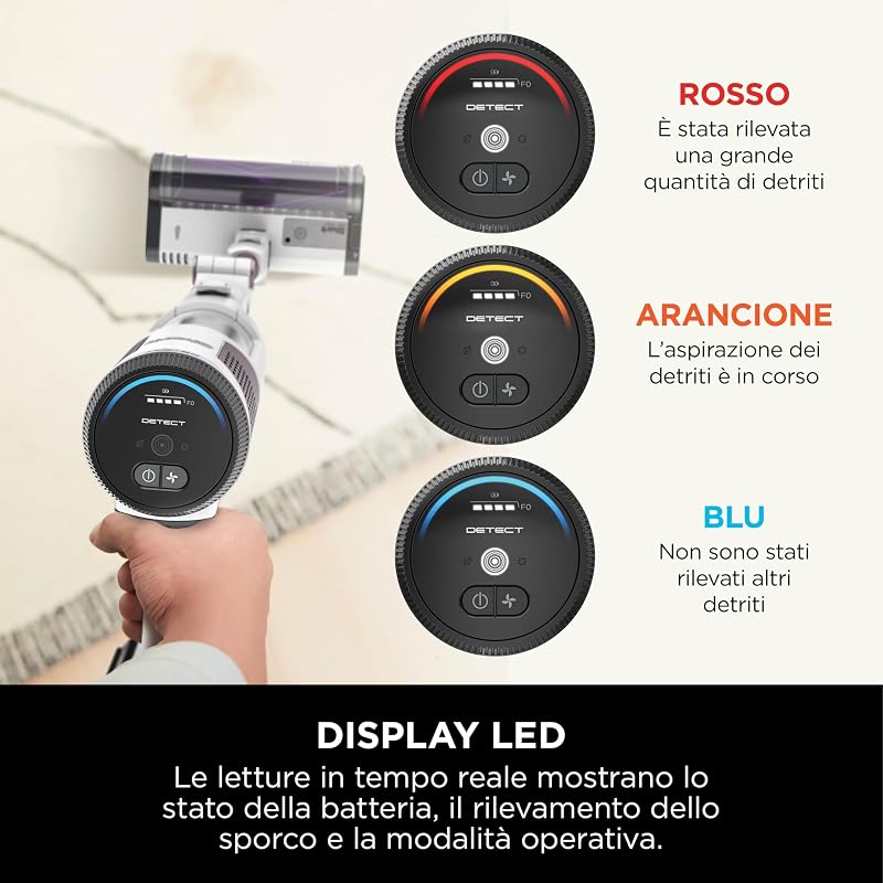 Detect Clean & Empty, Aspirapolvere senza Fili, 60 Min, Bianco