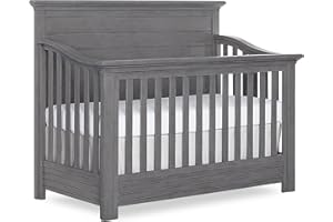 Evolur Waverly 5-in-1 Full Panel Convertible Crib in Rustic Grey, JPMA & Greenguard Gold Certified, Constructed Out of kiln-Dried Hardwood, Features 3 Mattress Height Settings