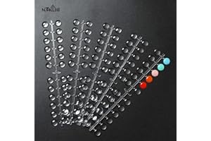 NMKL38 False Nail Tips Color Chart, 120 Tips/Pack Flat Back Fake Display Tips with Adhesive Sticker for UV/Gel/Polish Nail Art Color Display Card (Transparent)
