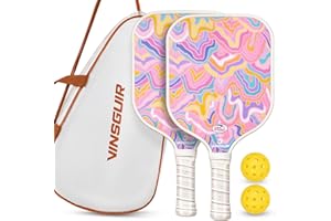 VINSGUIR Pickleball Paddles Set of 2, USAPA Approved Fiberglass Surface Pickleball Set with 2 Rackets, Balls & Stylish Bag, Ideal Gift for Women