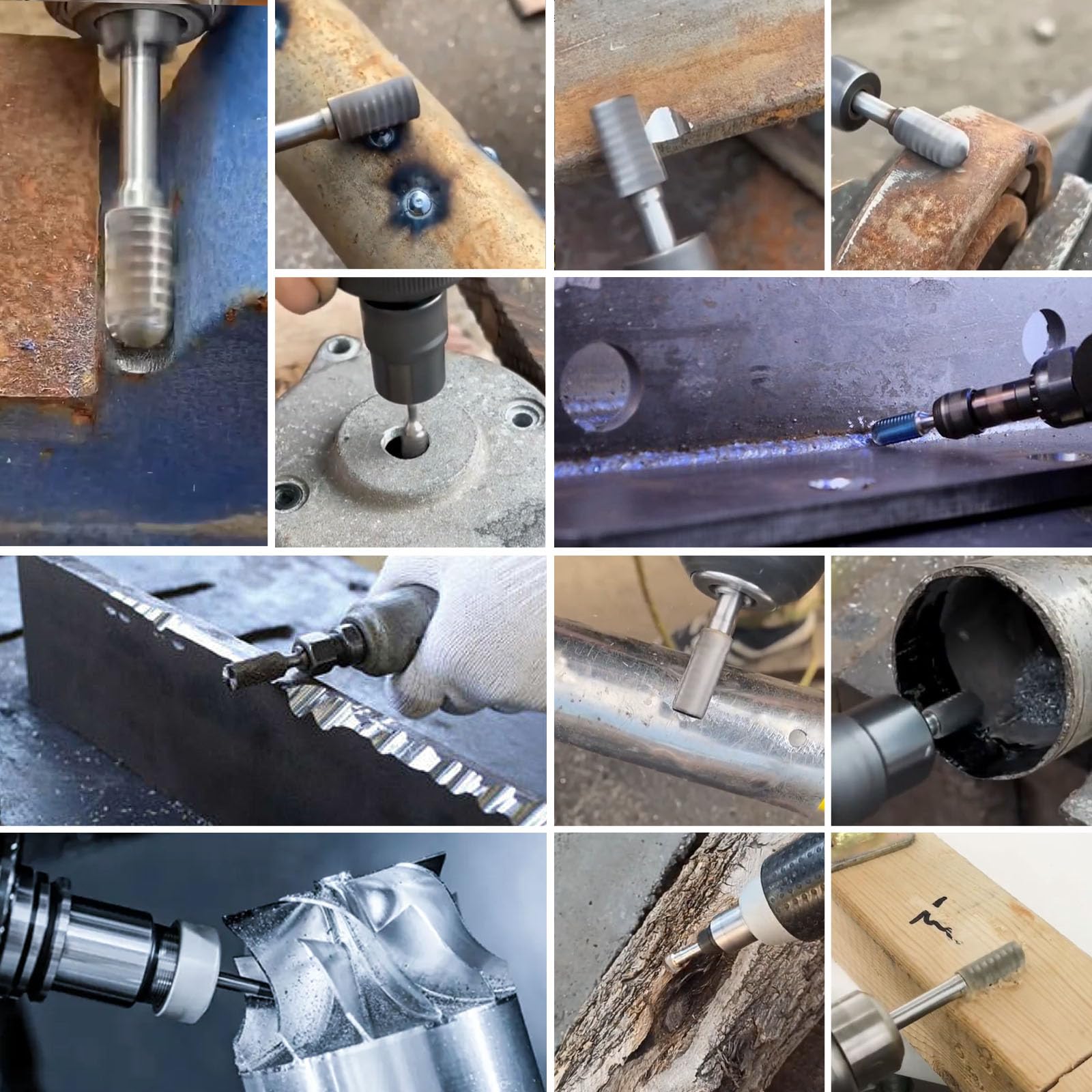 Hartmetall Frässtifte Set, 10 Stück Doppelschnitt mit 6mm Schaft Rotationsfräser Bits Raspel Set für Holz, Stahl, Metall, Polieren, Gravieren und Bohren 6