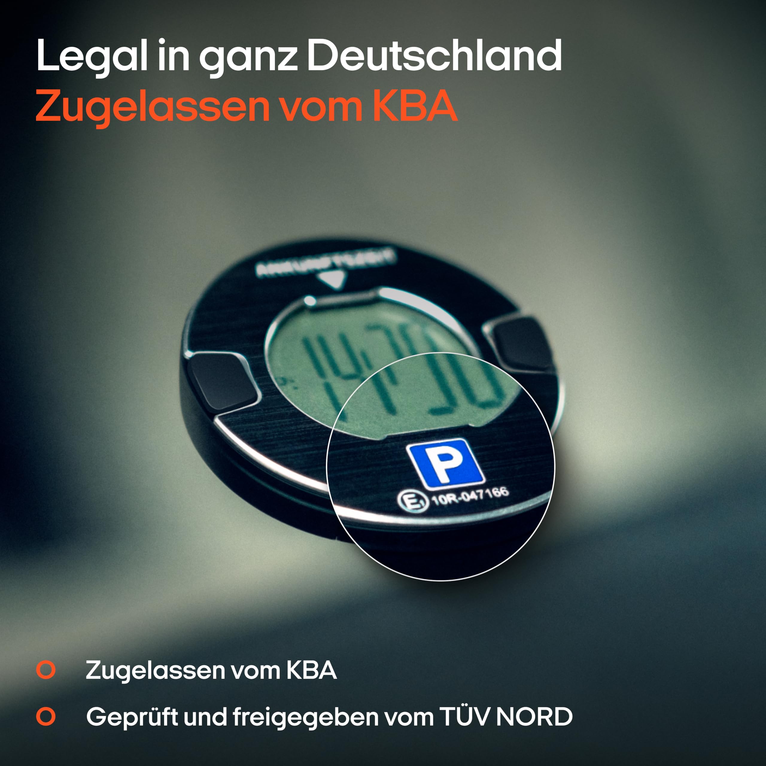 OOONO P-DISC NO1 - Elektronische Parkscheibe mit Zulassung fürs Auto - Automatische Digitale Parkscheibe Elektrisch mit Zulassung vom KBA nach StVO - Elektrische Parkuhr Auto zugelassen 4